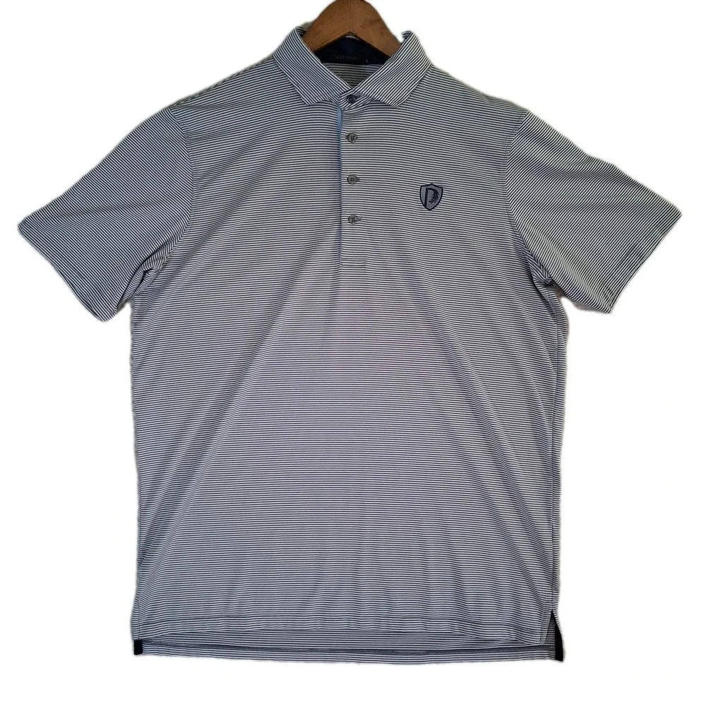 Greyson Polo Shirt Men's L Gray Striped Parkland Golf & Country Club Performance - Picture 2 of 8